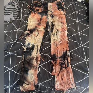 SHEIN Artistic Flare Pants with Fringe